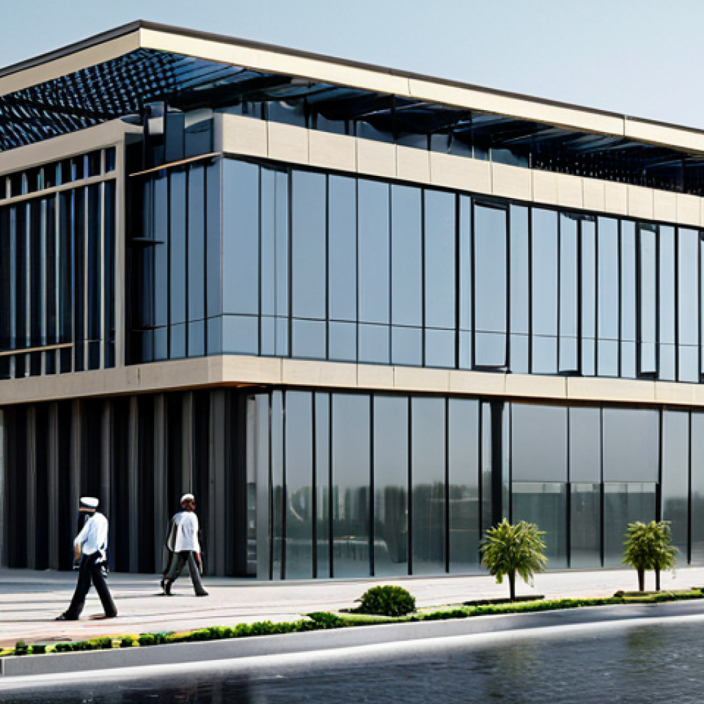 물 안보와 기업의 사회적 책임 - **

"A modern office building in Dubai with a rainwater harvesting system visibly integrated into it...