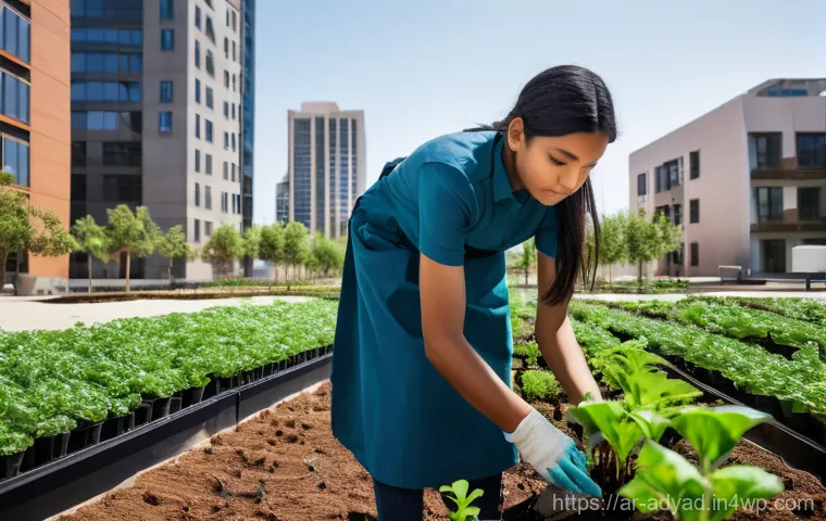 도시 물 안보의 도전과 기회 - Image Prompt 1: The Resilient City: A Glimmer of Hope Amidst Aridity**