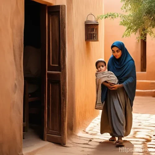 물 안보를 위한 협력 모델 제안 - **Prompt:** "A serene and dignified scene in a traditional Middle Eastern village. An Arab mother, d...