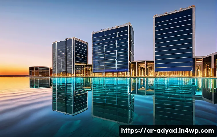 물 자원 관리와 경제적 기회 - **Prompt for Innovation in Water Desalination/Treatment:**
    "A majestic, futuristic water desalin...